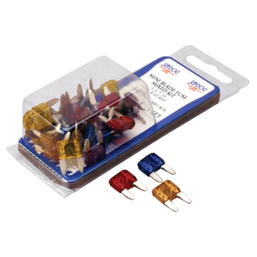 Sea-Dog ATM Mini Blade Style mixed fuse kit with various amperage fuses in blister packaging