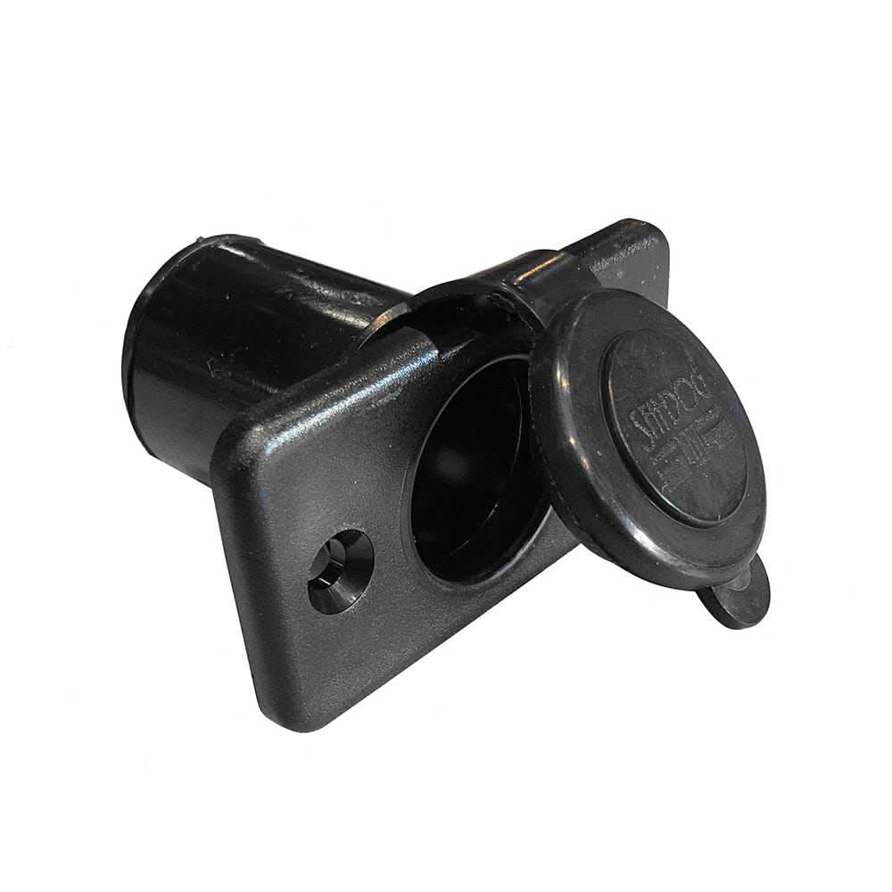 Sea-Dog 12V Power Socket with cap made of nylon and ABS, stamped brass contacts, black color, model 426113-1