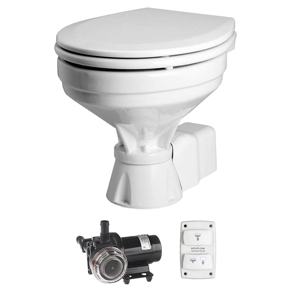 Johnson Pump AquaT 12V electric marine toilet with diaphragm pump and remote control