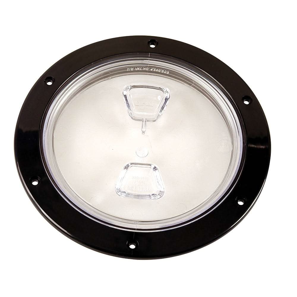 Beckson 6" High-Torque clear access plate with black frame and pry channel