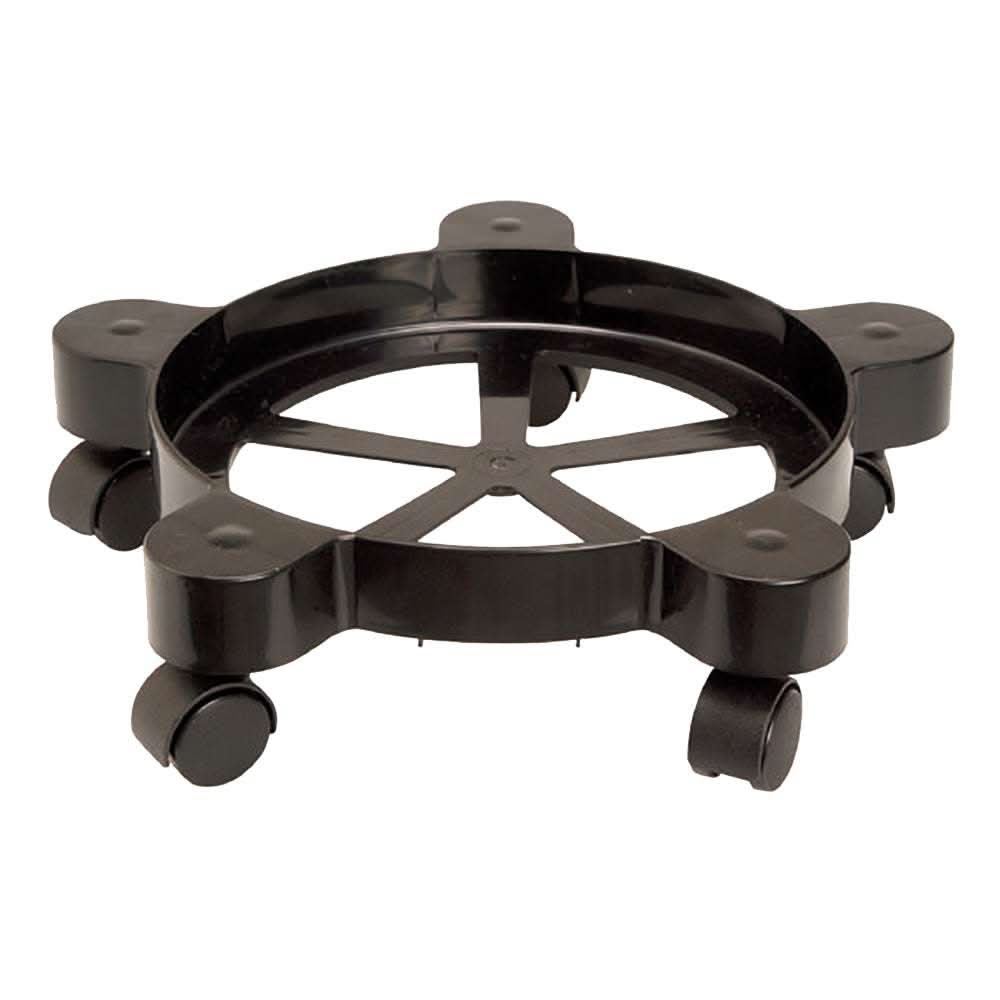 Beckson Lil' Dolly black bucket pail dolly with 5 dual wheel casters for easy maneuvering of heavy pails