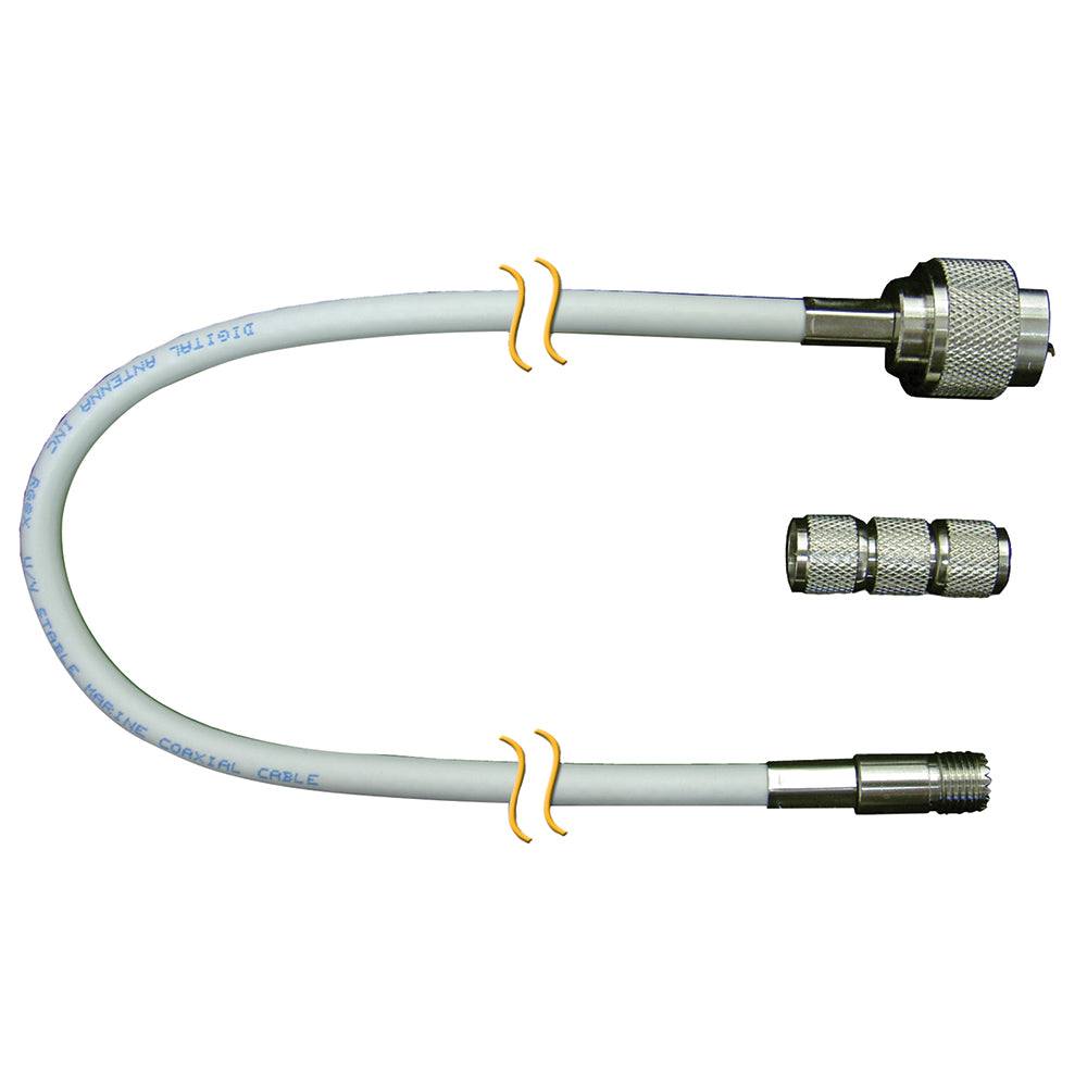 Digital Antenna RG-8X 20ft cable with N male and mini-UHF female connectors and adapters