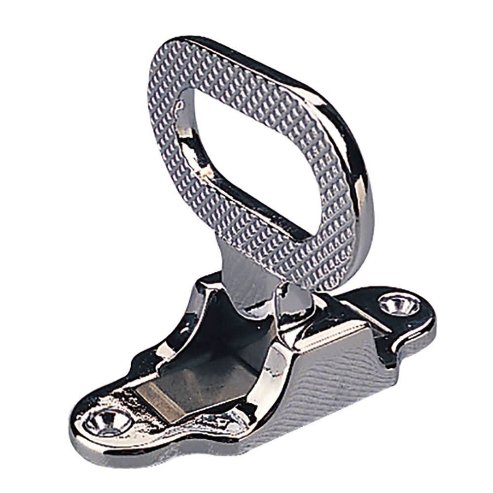 Sea-Dog Sand Cast Brass chrome plated folding step with textured grip and spring loaded mechanism