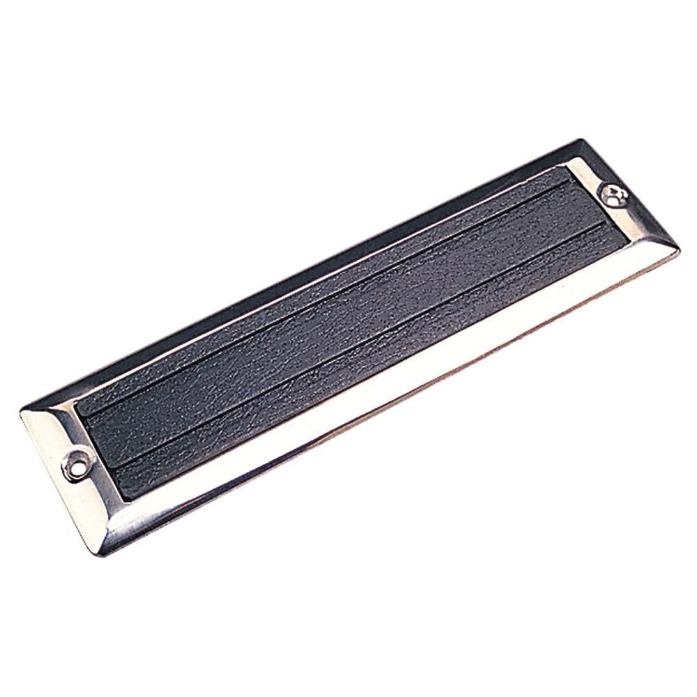 Sea-Dog Stainless Steel deck step with injection molded rubber grip, 2-1/4" x 8-3/8", corrosion-resistant 304 stainless steel.