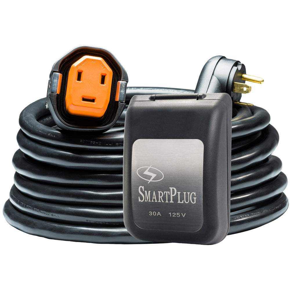 SmartPlug RV Kit 30 Amp 30-foot dual configuration black cordset with non-metallic inlet for safe RV shore power connection