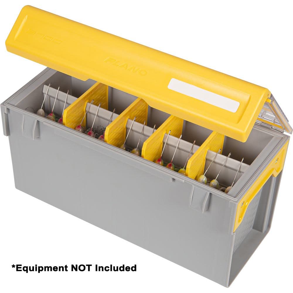 Plano EDGE Master Spinnerbait box with adjustable dividers and watertight seal for organized and rust-free lure storage