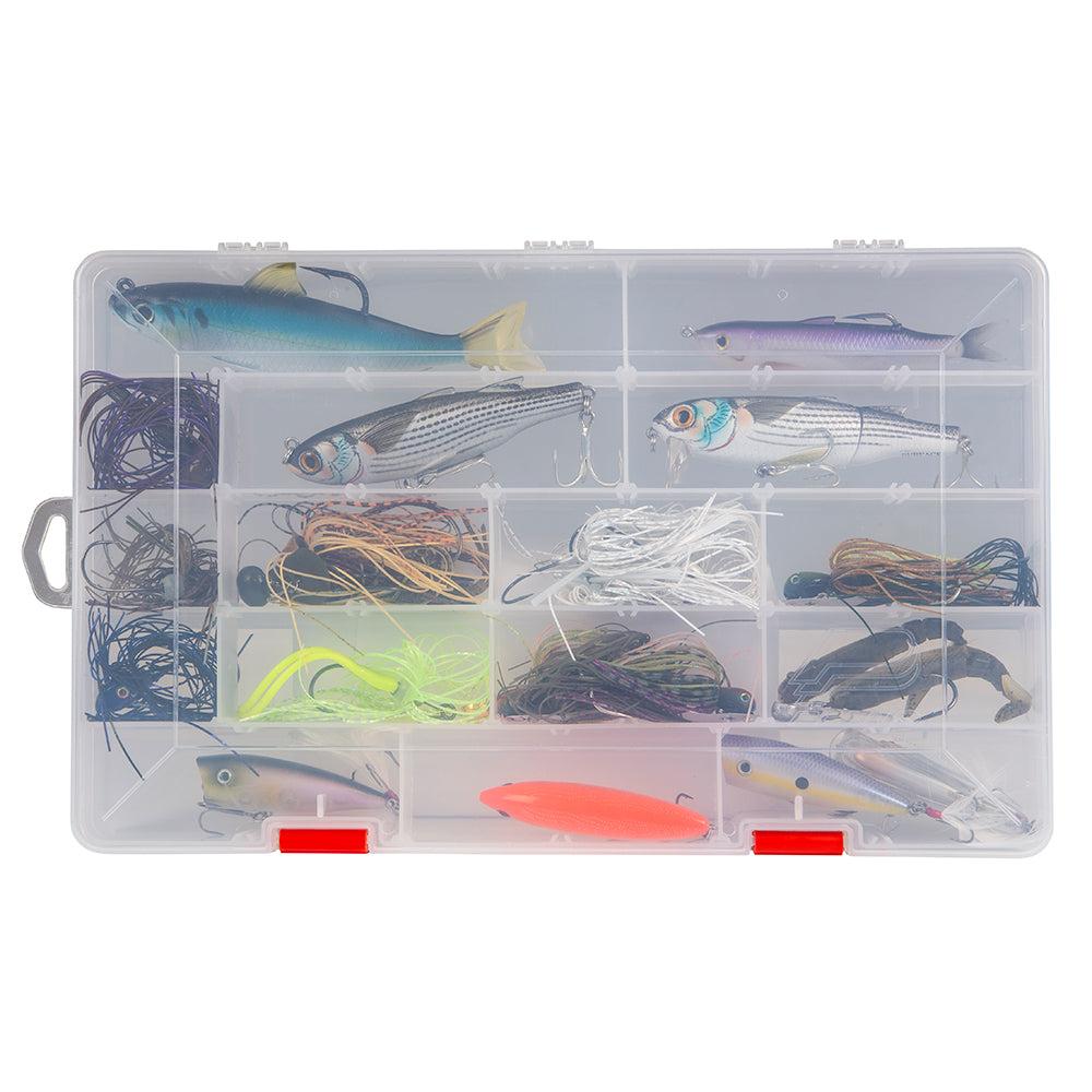 Plano Rustrictor 3700 Thin Stowaway tackle box with adjustable compartments and rust-proof protection