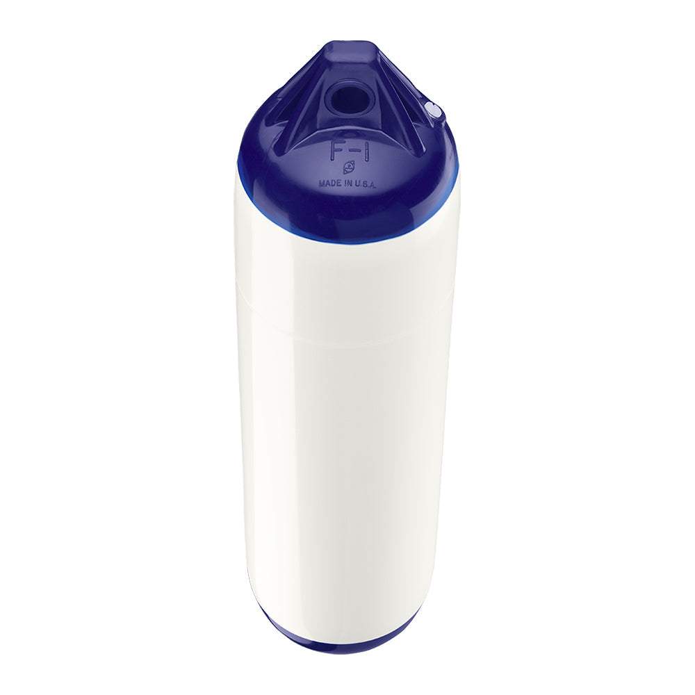 Polyform F-1 Twin Eye Fender 6x24 inch white boat protector with twin eye design and reinforced ropeholds