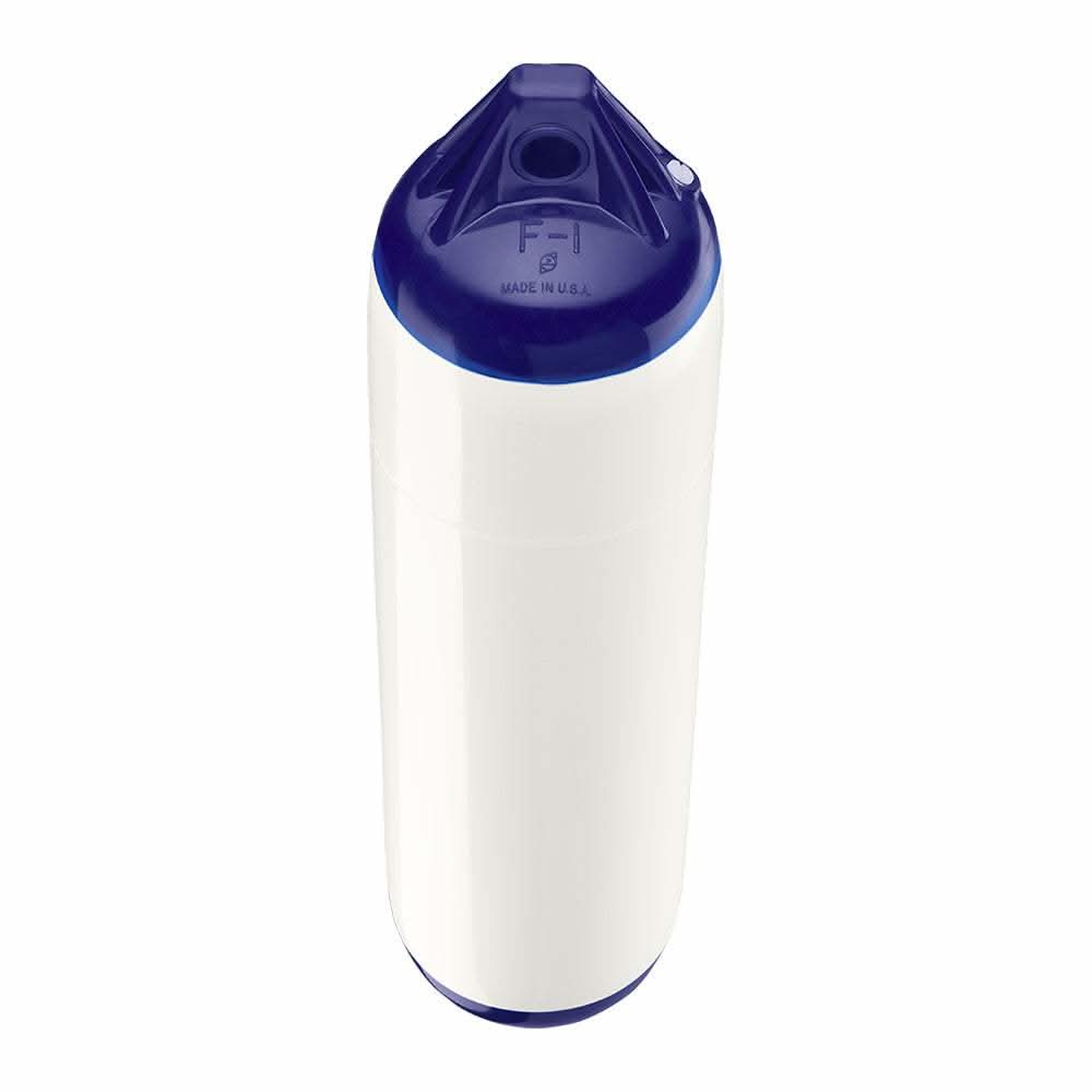 Polyform F-1 Twin Eye Fender 6x24 inch white boat protector with twin eye design and reinforced ropeholds