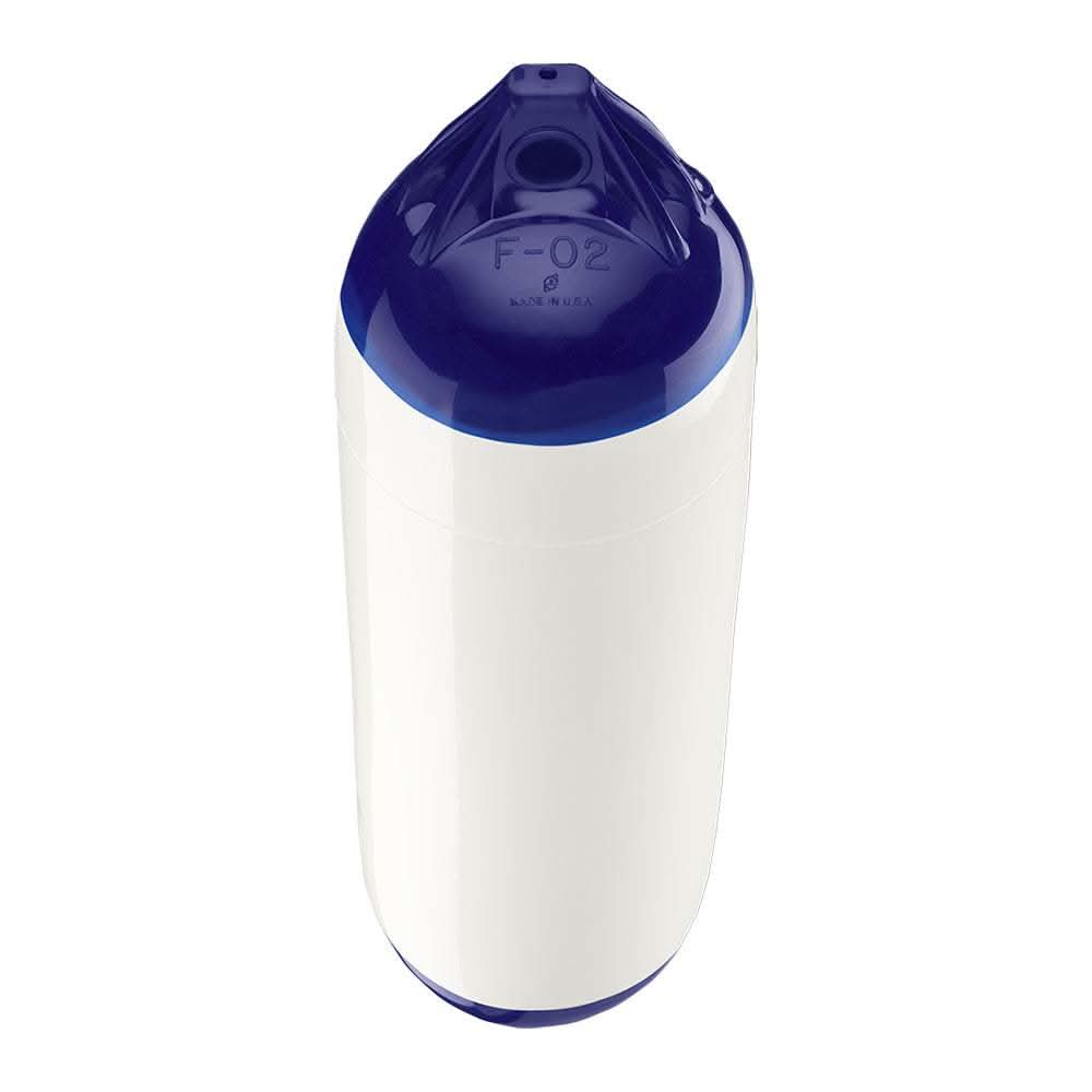 Polyform F-02 white twin eye boat fender 7.5 by 26 inches for vessel protection