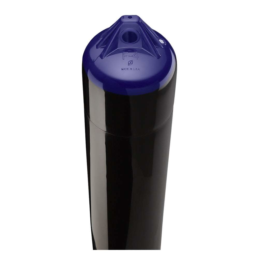 Polyform F-4 Twin Eye Fender 8.5x40.5 inch black marine boat protection buoy
