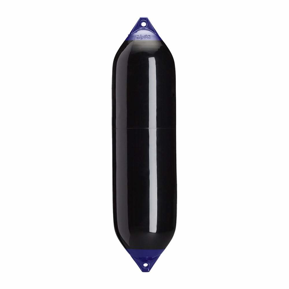 Polyform F-8 Twin Eye Fender 15x58 inch black boat fender with twin-eye design and reinforced ropeholds