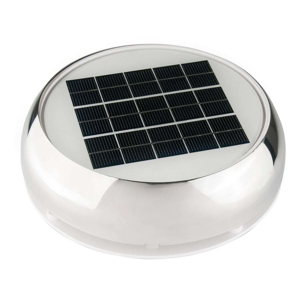 Marinco 4" Day/Night stainless steel solar vent with solar panel for boat cabin ventilation