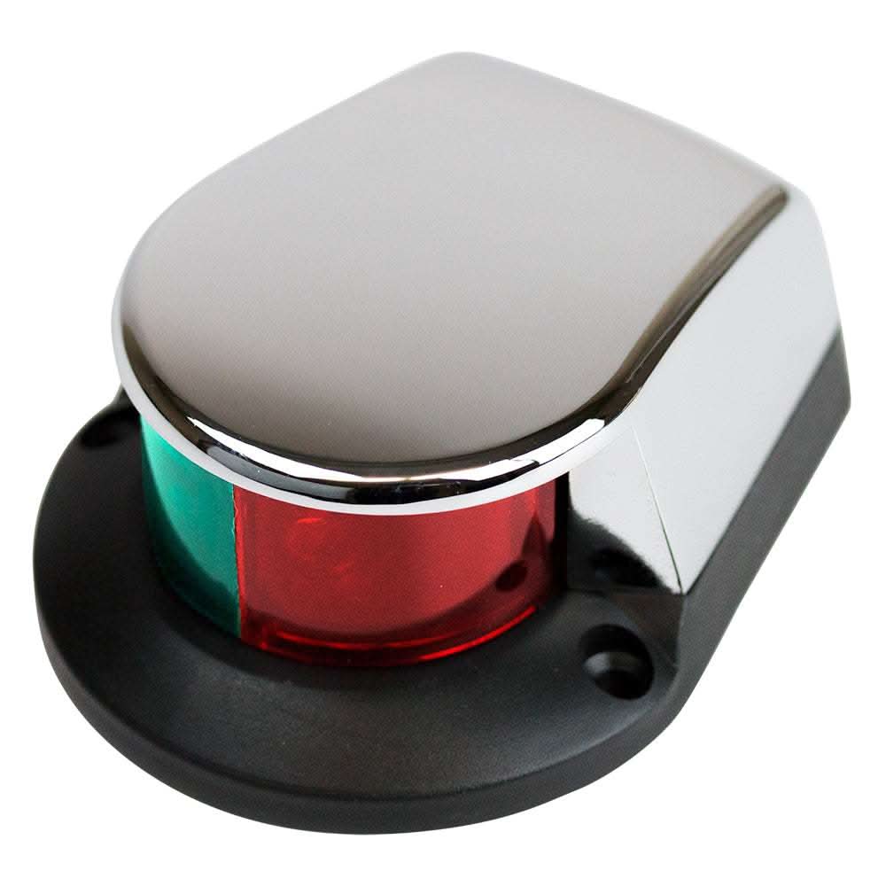 Sea-Dog low profile combination bow light with chrome zinc housing and red-green lens