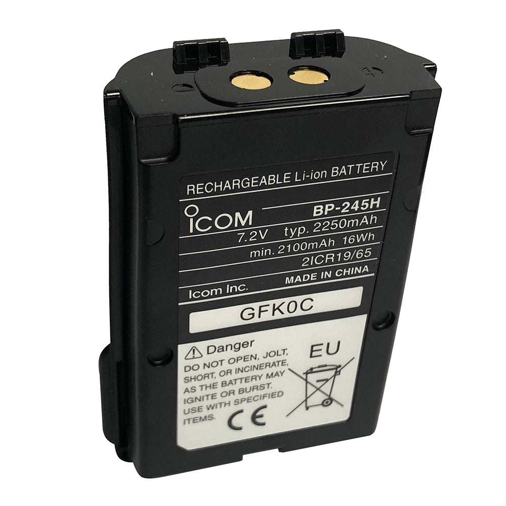 Icom Li-Ion Battery BP245H 7.2V 2050mAh rechargeable pack for M72 M73 radios