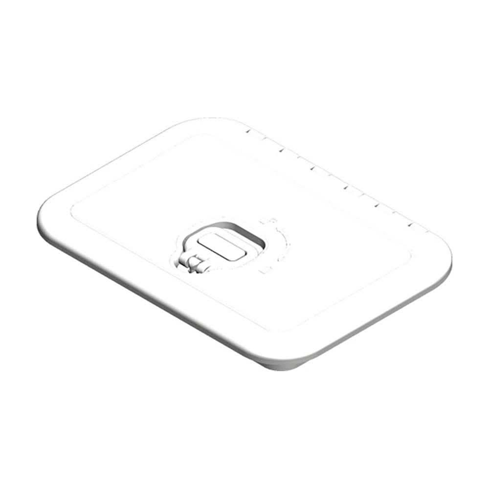 White Sea-Dog Triple Lock Rectangular Marine Hatch 10x14 inches with three locking points and non-slip textured surface