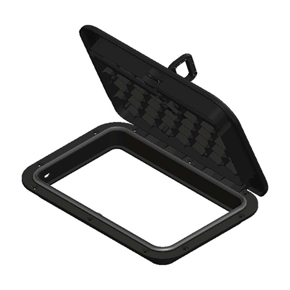 Sea Dog Triple Lock Rectangular Marine Hatch 10x14 inch black with three locking points and non-slip surface