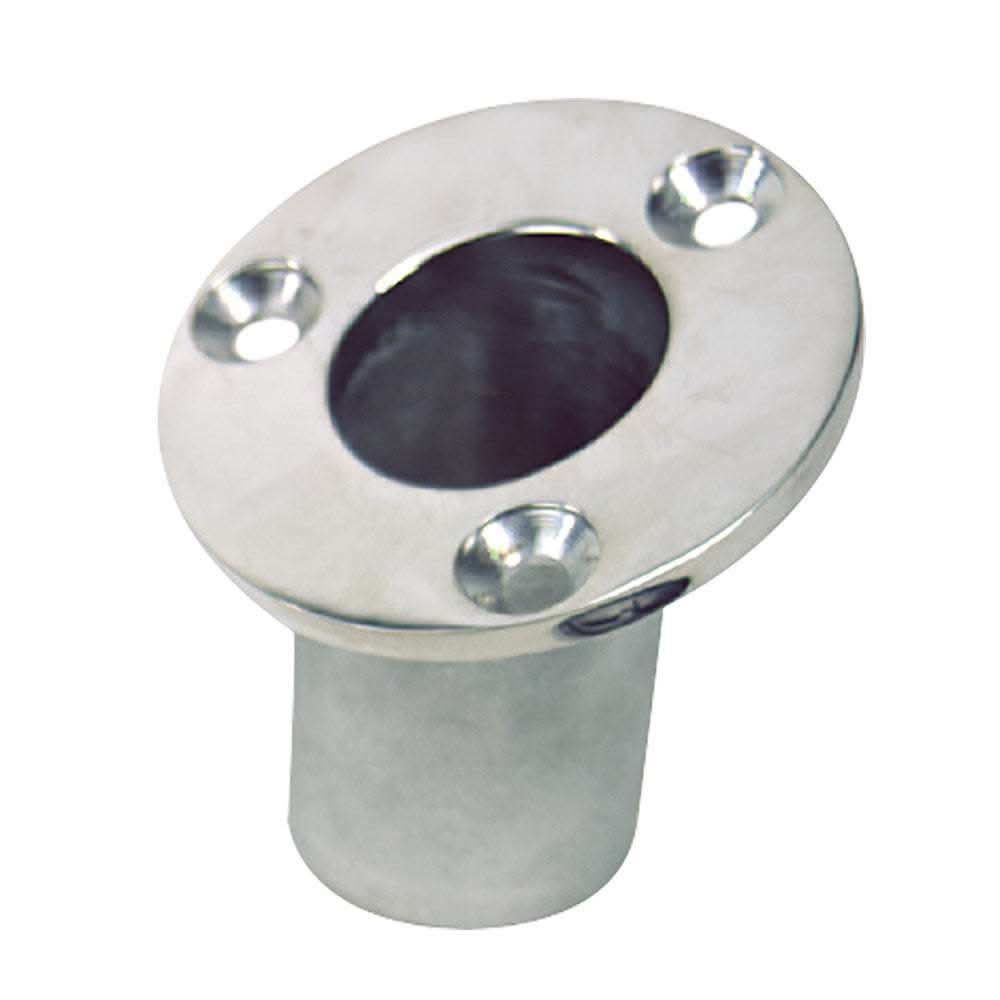Sea-Dog flush mount flagpole socket 25 degrees 1-1/4 inch 316 stainless steel corrosion resistant
