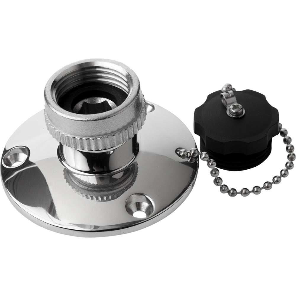 Sea-Dog Fresh Water Inlet 316 stainless steel with swivel hose connector and watertight plug