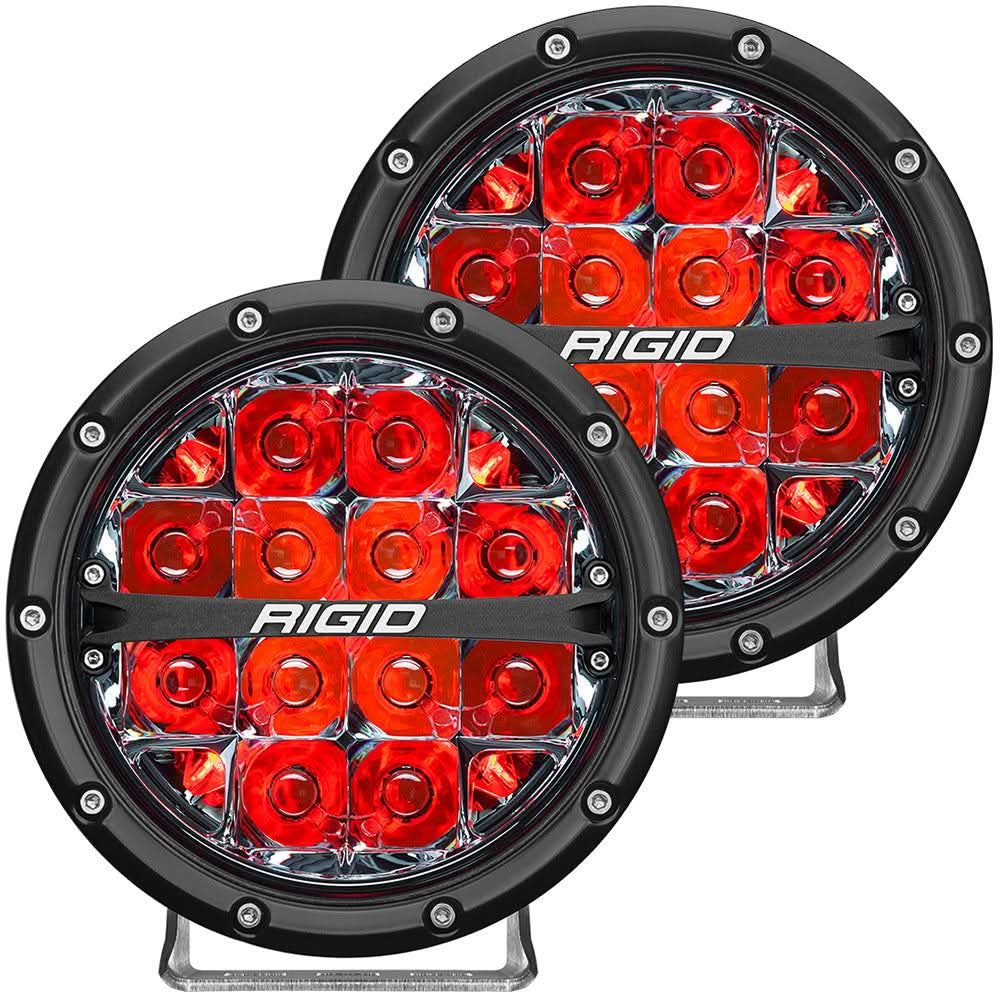 RIGID Industries 360-Series 6" LED off-road fog light with red backlight and black housing