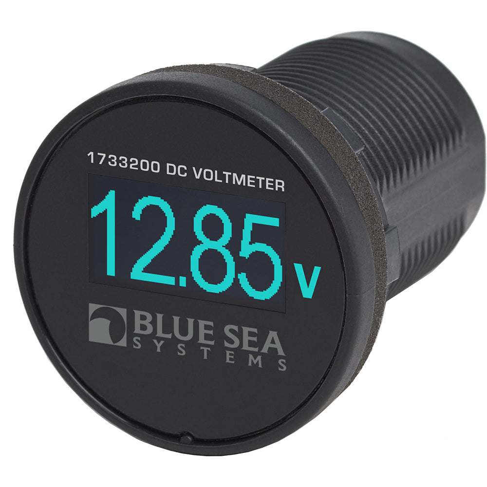 Blue Sea 1733200 Mini OLED DC voltmeter with bright blue display for 12V/24V systems