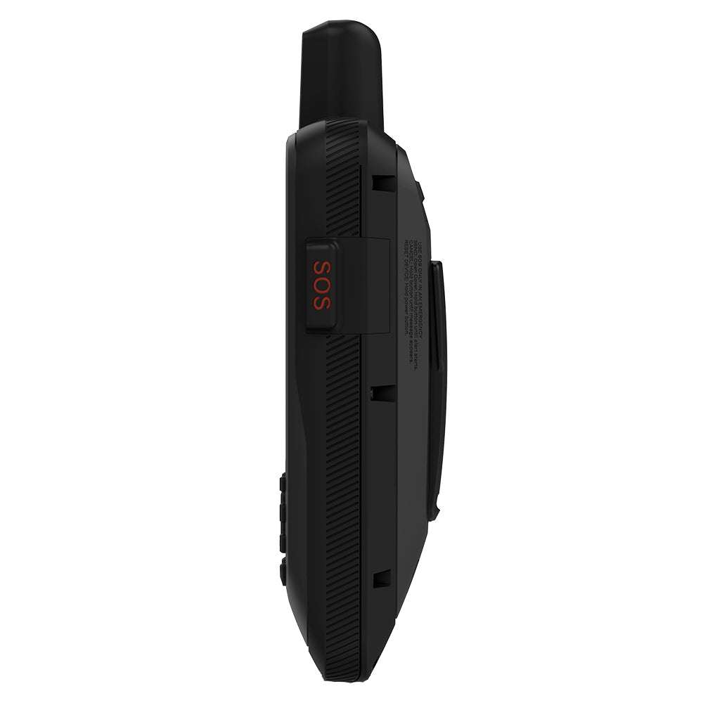 Side view of Garmin GPSMAP 86sci Handheld GPS device with SOS button and antenna