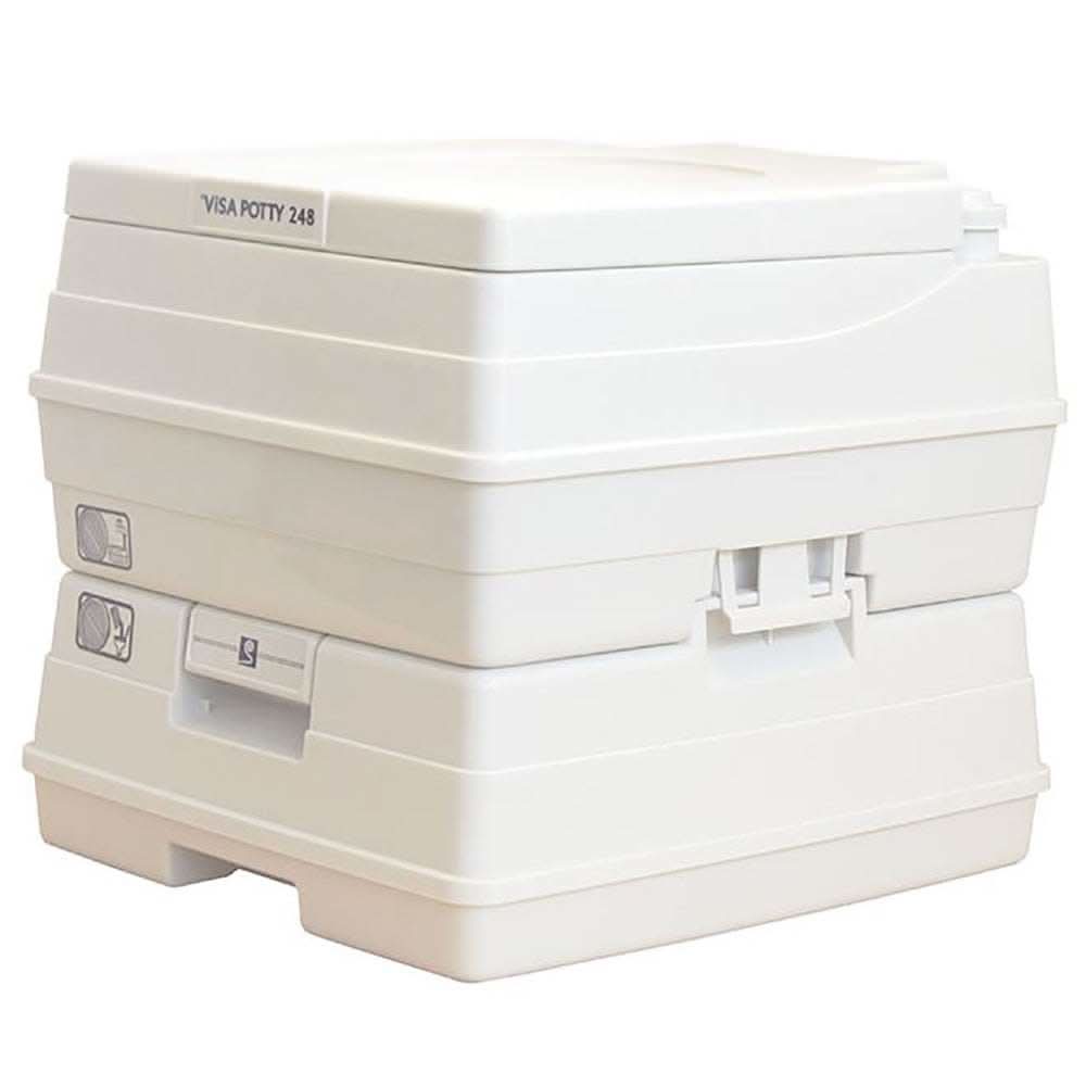 Dock Edge Visa 18L portable flush toilet with durable construction and leak-proof seal