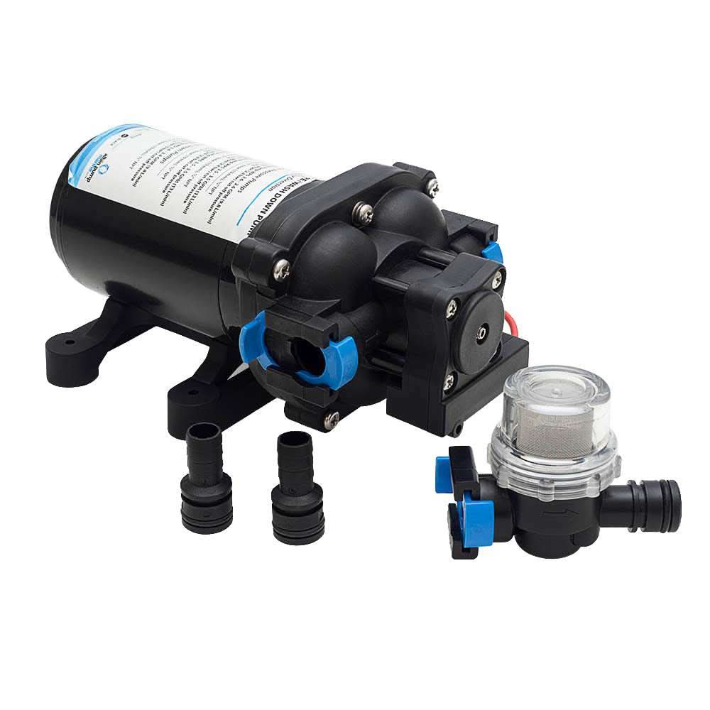 Albin Pump Water Pressure Pump 12V 2.6 GPM with inlet strainer and quick connect ports