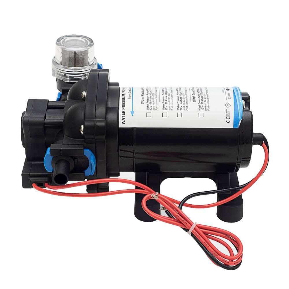 Albin Pump Water Pressure Pump 12V 2.6 GPM with inlet strainer and quick connect ports