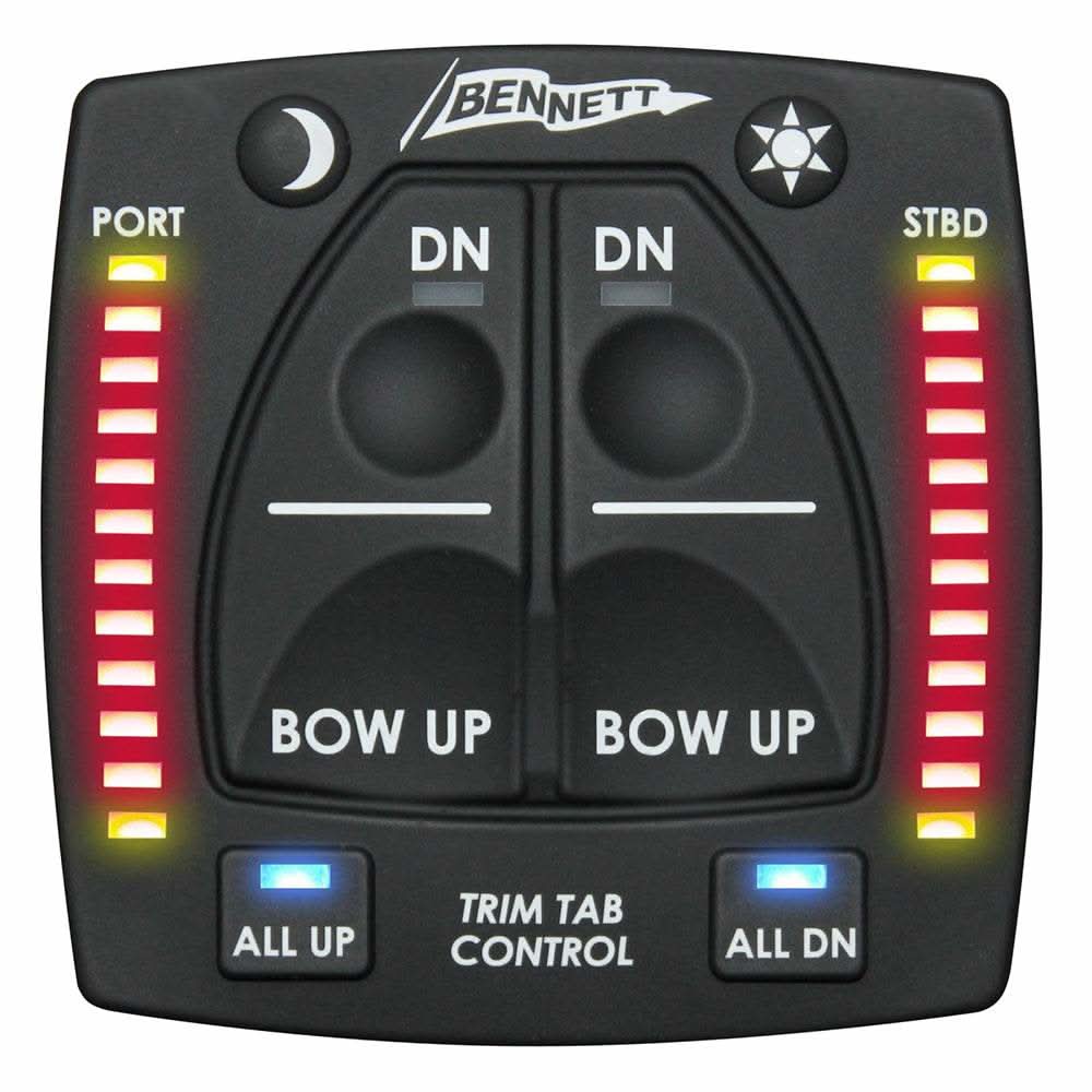 Bennett One Box Indication Unit OBI9000-H for hydraulic trim tab control with LED indicators and all up/down buttons