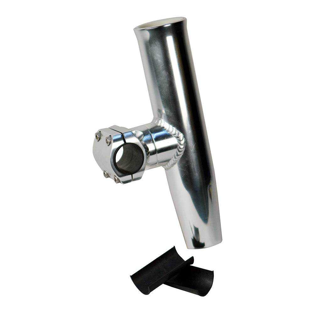 C.E. Smith Adjustable Mid Mount Rod Holder made of marine-grade aluminum with protective sleeve and hex key for 1-1/4" or 1-5/16" rails