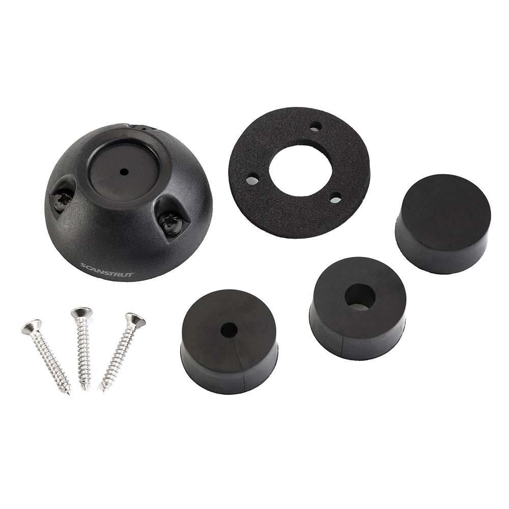Scanstrut Black Mini Deck Seal Connector kit with screws and waterproof cable seals for 0.63" cables