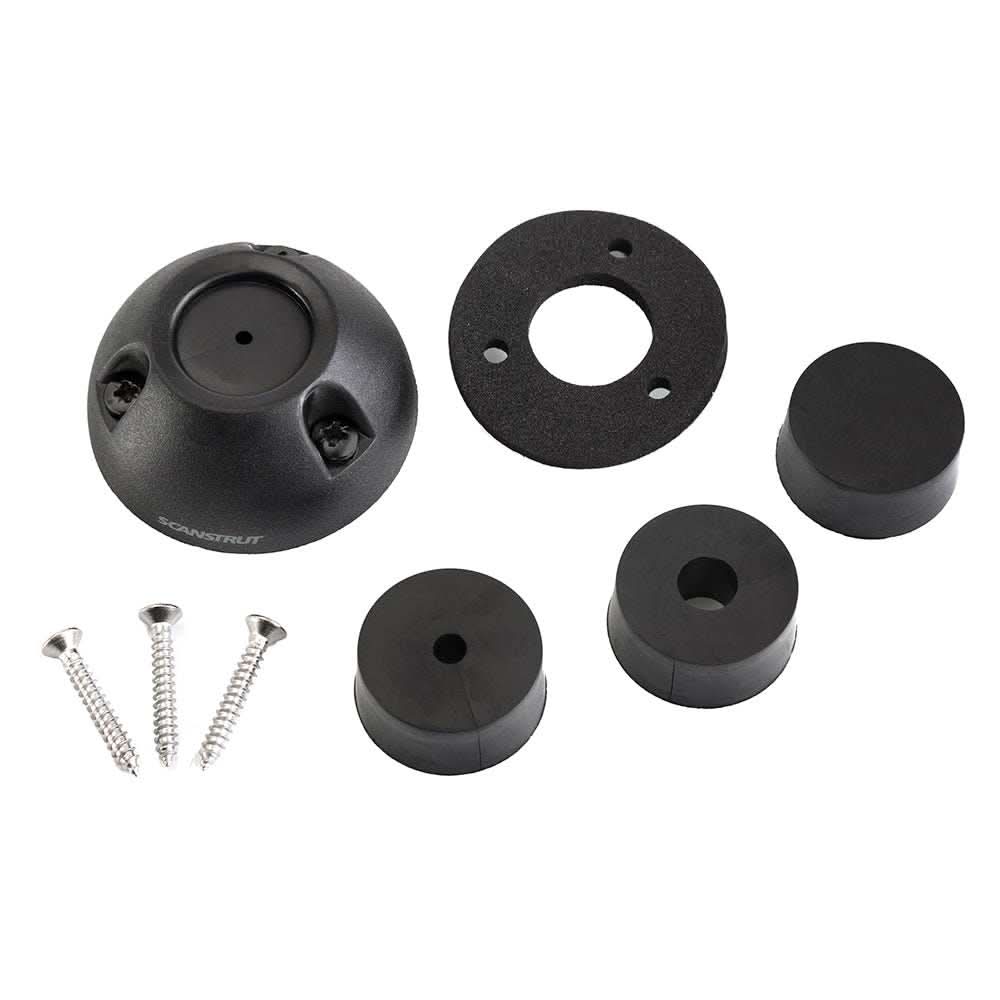 Scanstrut Black Mini Deck Seal Connector kit with screws and waterproof cable seals for 0.63" cables