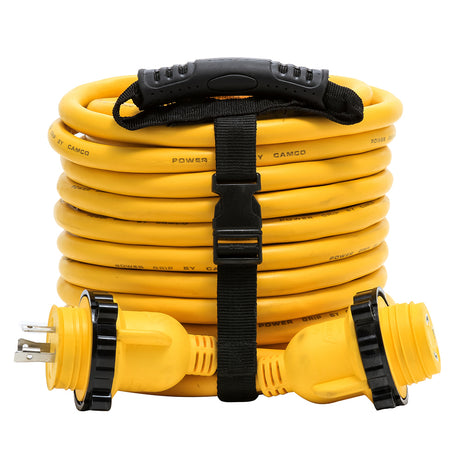 Camco 30 Amp Power Grip Marine Extension Cord - 50' M-Locking/F-Locking Adapter - 55613