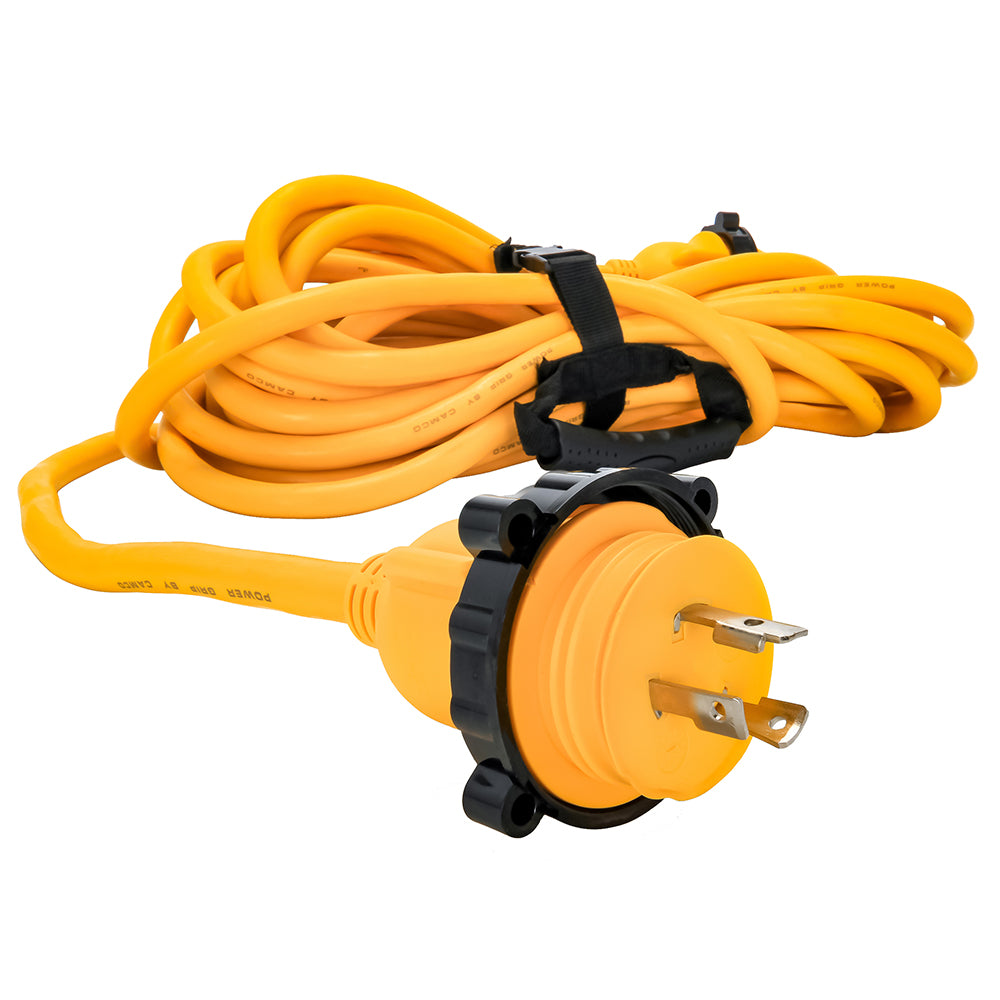Camco 30 Amp Power Grip Marine Extension Cord - 50' M-Locking/F-Locking Adapter - 55613