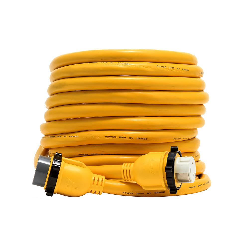 Camco 50 Amp Power Grip marine extension cord 50 feet yellow with locking connectors