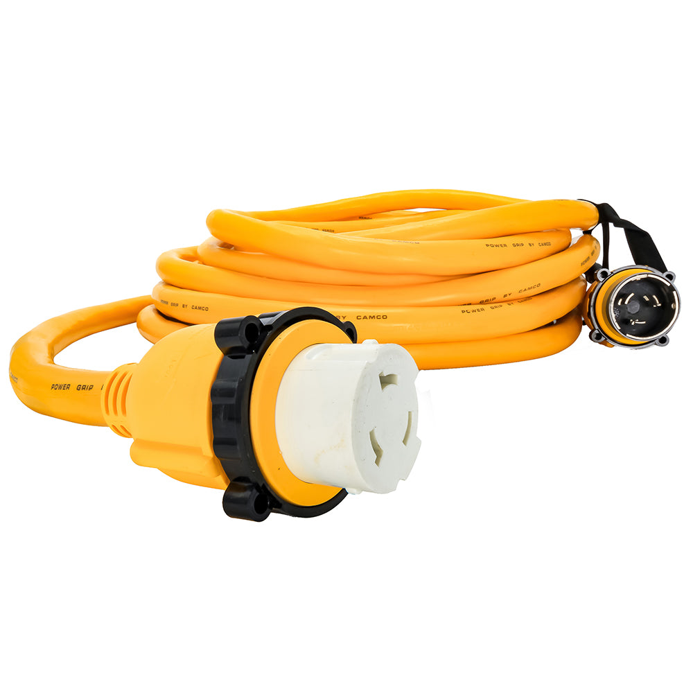 Camco 50 Amp Power Grip Marine Extension Cord - 50' M-Locking/F-Locking Adapter - 55623