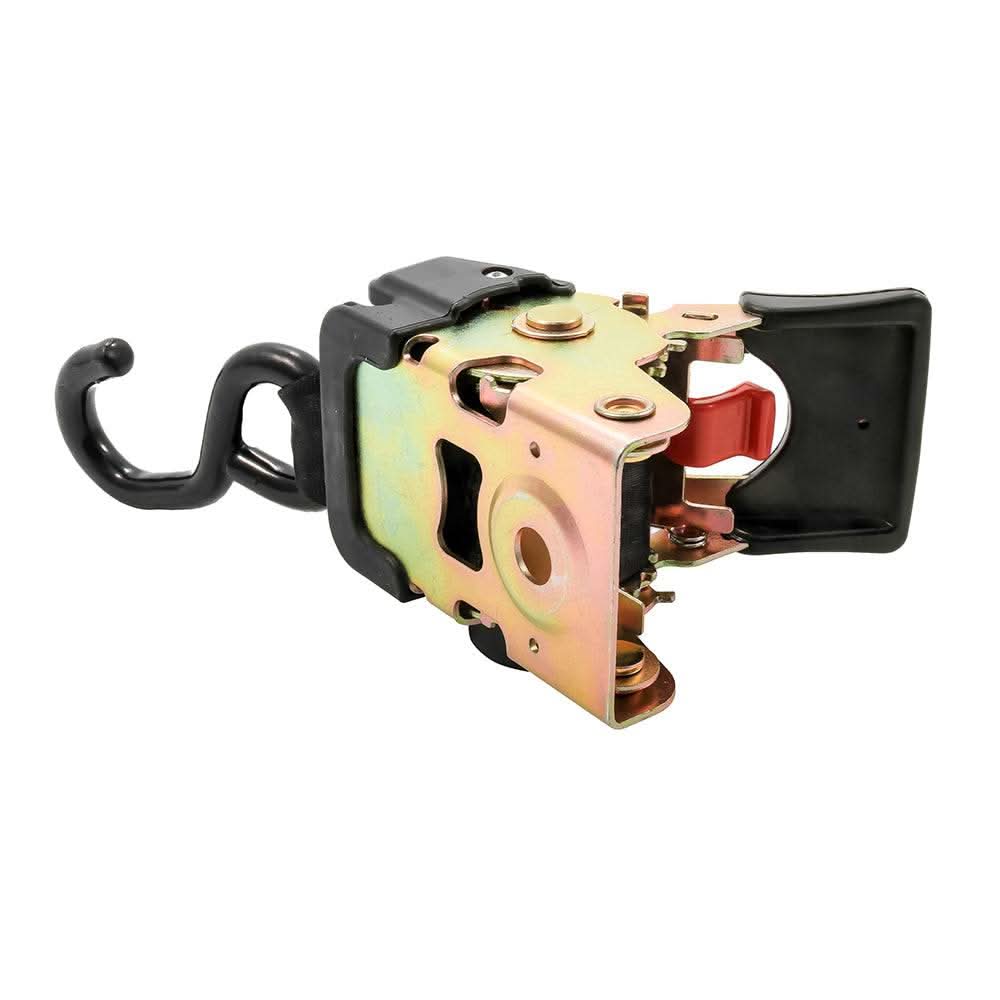 Camco retractable tie down strap mechanism with bolt-on mounting and ratchet handle for securing boats