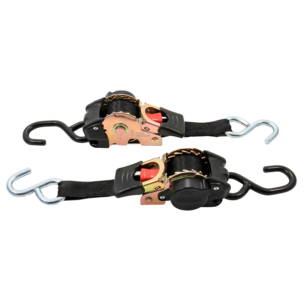 Camco Retractable Tie Down Straps - 1" Width 6' Dual Hooks - 50033