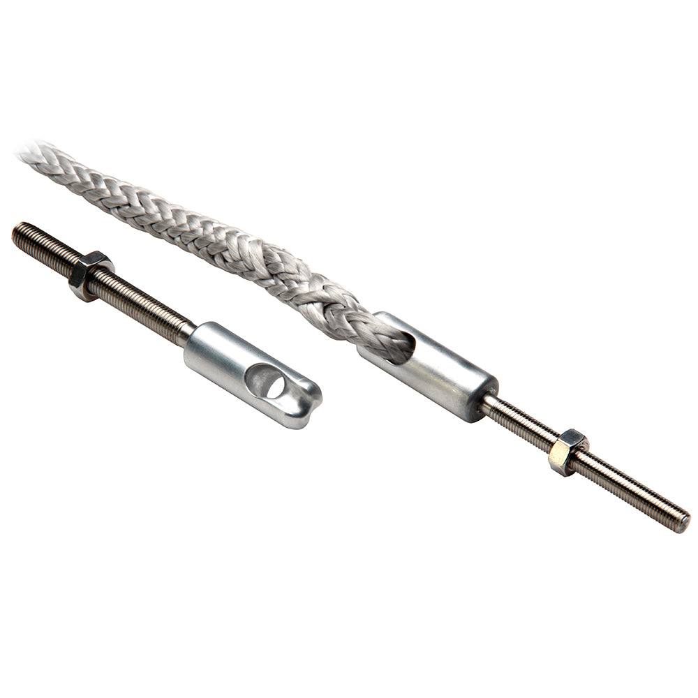 C. Sherman Johnson splice eye with threaded stud 5/16"-24 x 2-1/2" LH marine fitting with cotter pin hole