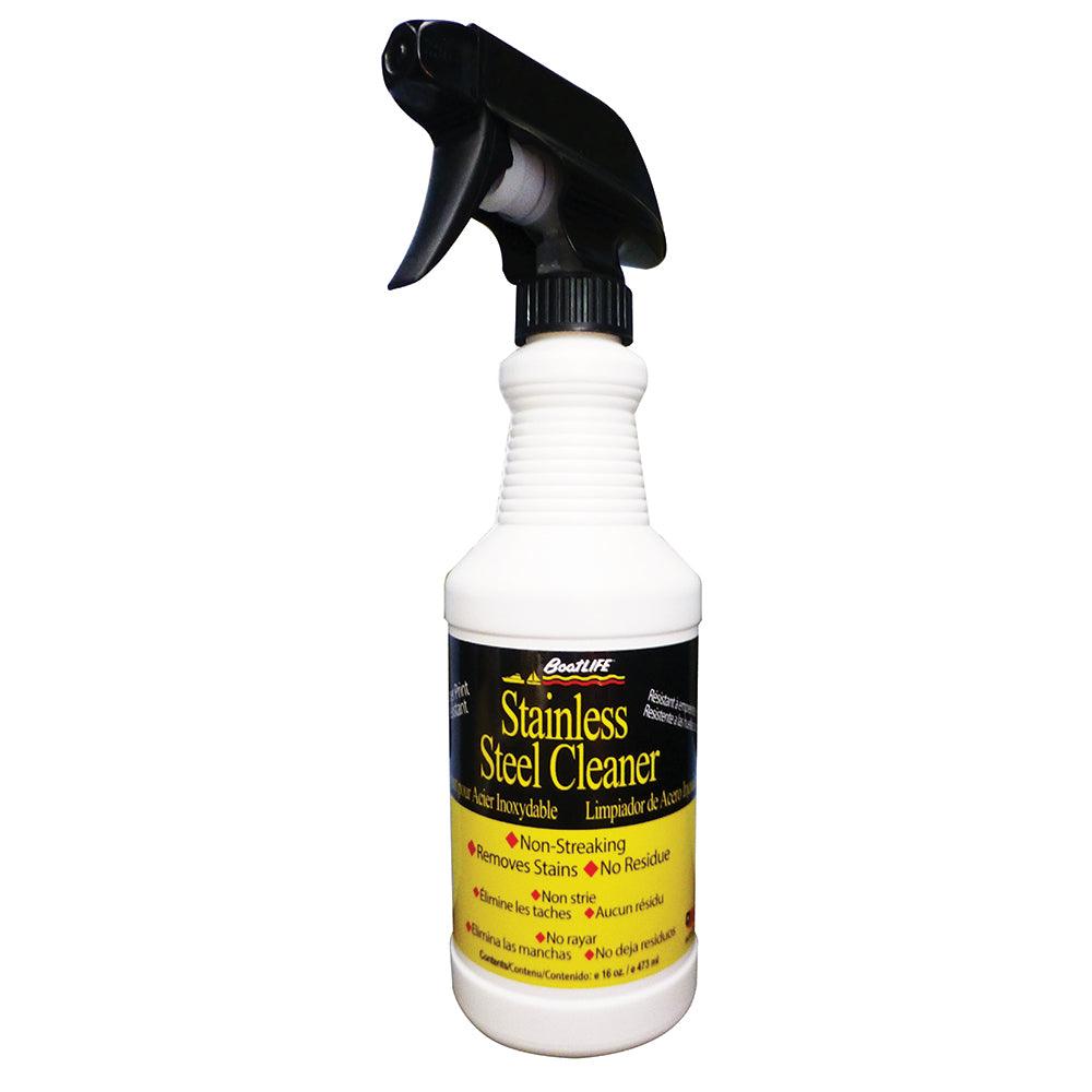 BoatLIFE Stainless Steel Cleaner 16oz spray bottle for non-streaking stain and grease removal