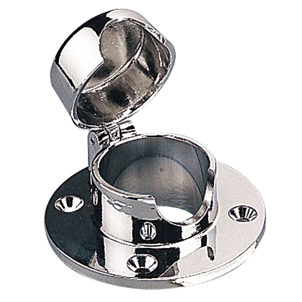 Sea-Dog chrome brass hinged chain deck pipe with hinged cap and chrome plated brass finish