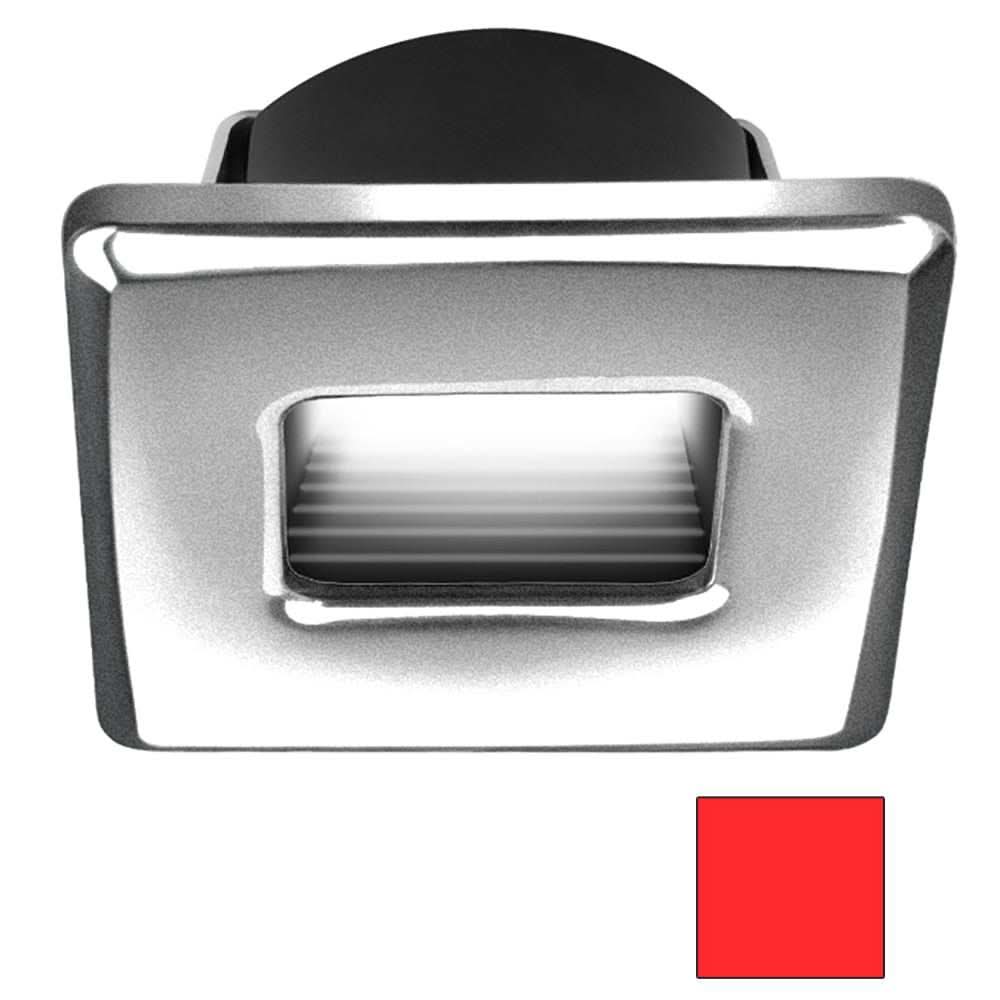 i2Systems Ember E1150Z brushed nickel square snap-in LED light with red illumination