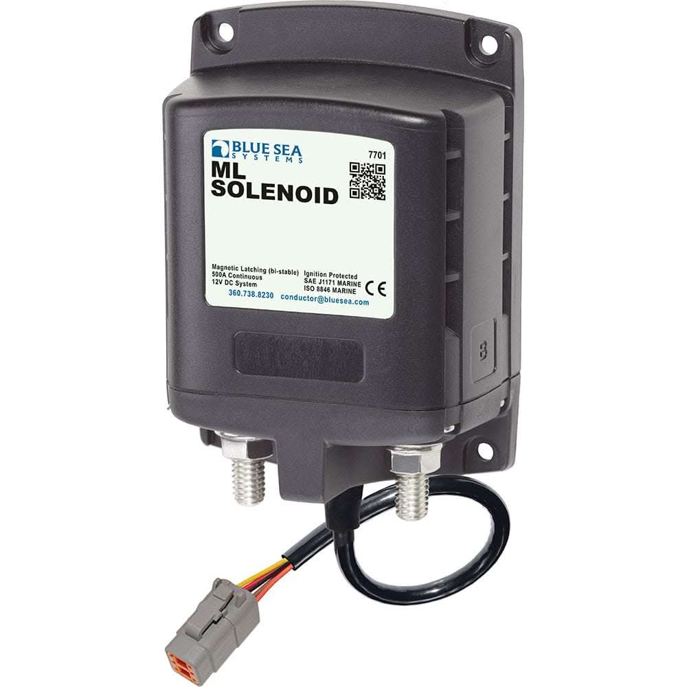 Blue Sea 7701100 ML Solenoid 12V 500A with Deutsch Connector for high-current electrical switching