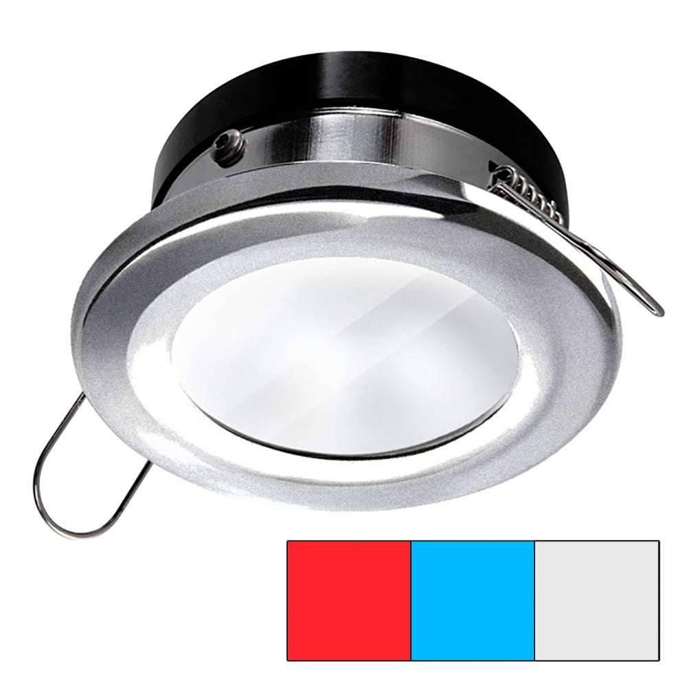 i2Systems Apeiron A1120 Spring Mount Light - Round - Red, Cool White & Blue - Brushed Nickel - A1120Z-41HAE