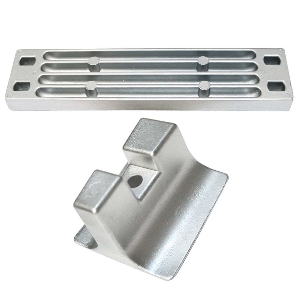 Tecnoseal Yamaha 300-350 HP magnesium anode kit without hardware shown in silver metal components