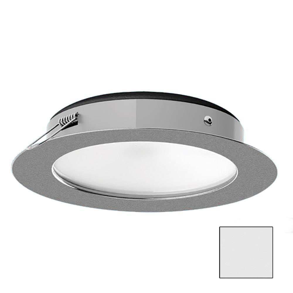 i2Systems Apeiron Pro XL 6W round marine LED spring mount light in brushed nickel with cool white illumination