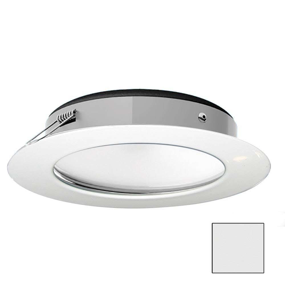 i2Systems Apeiron Pro XL A526 6W round spring mount marine LED downlight with cool white light and white finish