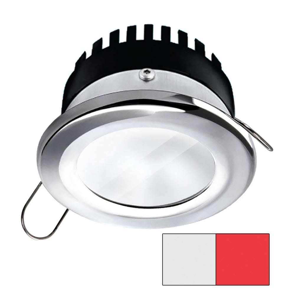 i2Systems Apeiron A506 6W round spring mount marine LED light with polished chrome finish and cool white & red colors