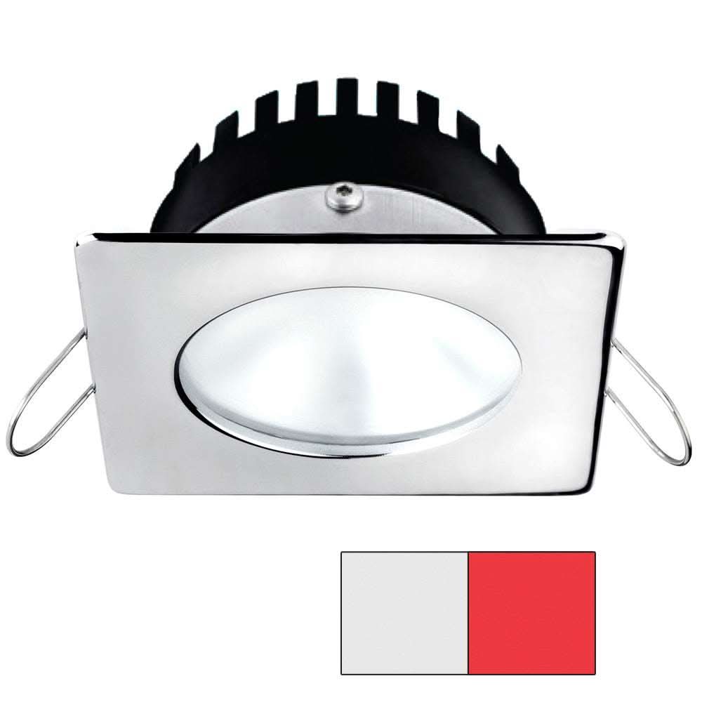 i2Systems Apeiron A506 6W spring mount marine LED light square polished chrome cool white and red